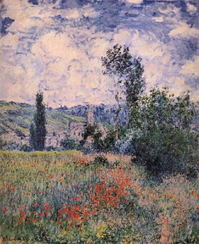 Poppy Field Near Vetheuil, Claude Monet